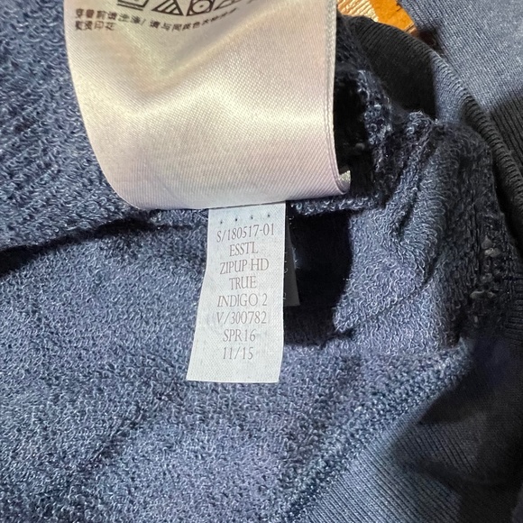 GAP Women's Hoodie - Essential Zip Up - True Indigo - Size M - Stripe - Picture 3 of 5